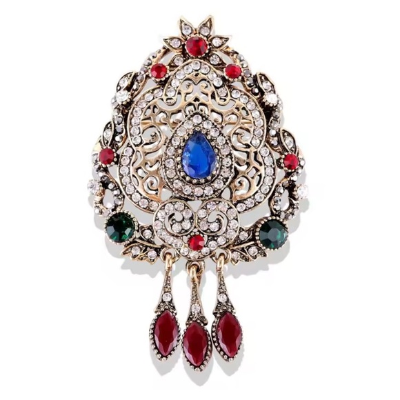 Vintage Baroque Queen Crystal Elegant Brooch - Picture 3 of 10